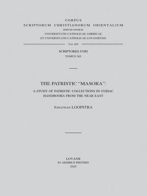 cover image of The Patristic 'Masora